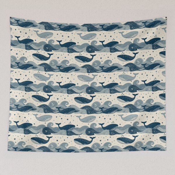Aperçu de l'œuvre Whales and Waves créée et vendue par ArtfulAdv.