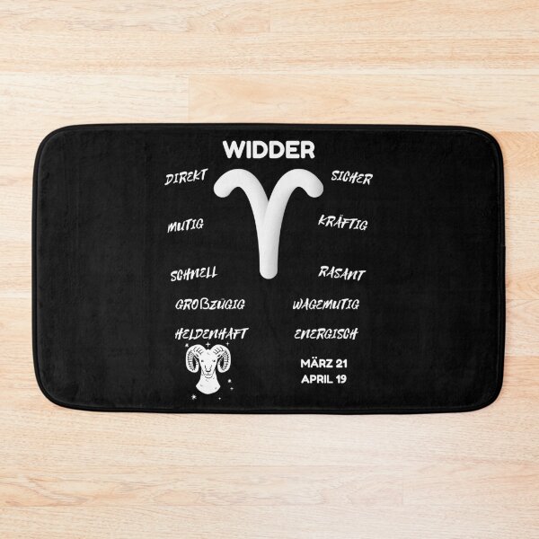 Item preview, Widder Zodiac Sign Astrology Symbol Horoscope - Classic White & Black (German Version) designed and sold by ZODIARA.