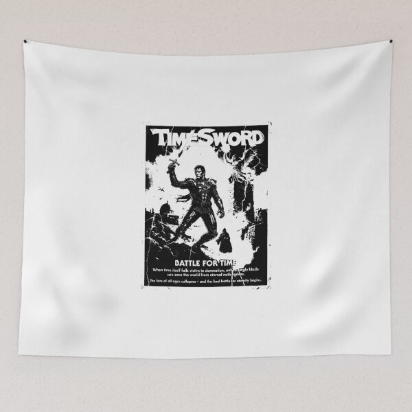 Item preview, Time Sword Thunder – Epic Black And White Vintage Fantasy Movie Poster designed and sold by D6rkT3chDemon.