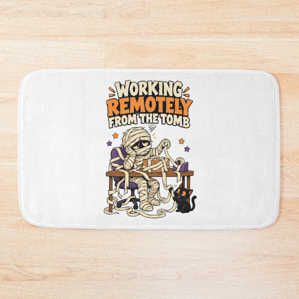 Item preview, Working Remotely From the Tomb Funny Mummy Office Design. designed and sold by The-T-In-Retro.