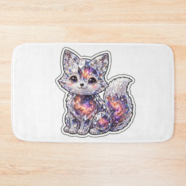 Item preview, Crystal Galaxy Fox Sticker - Giant Faceted Diamond Fox With Orange Nebula designed and sold by Crystal Critters .