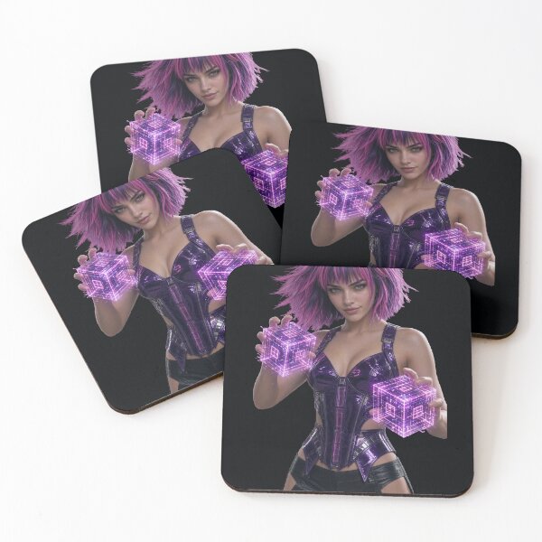 Item preview, Cyber Psi Mystic Girl in Purple Techwear tir1 designed and sold by EvolutionMerch.