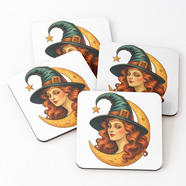 Item preview, Bruja a la luz de la luna | Arte vintage de Halloween designed and sold by Whatever Works.