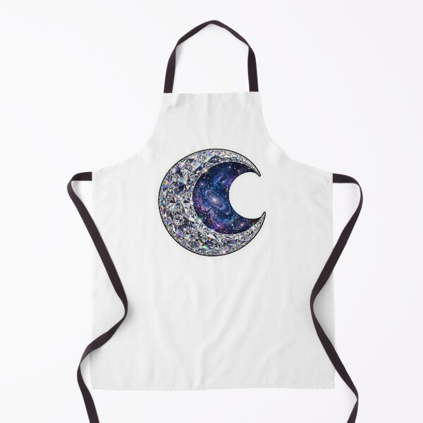 Artikelvorschau, Kristallgalaxien-Mond-Aufkleber – Riesiger facettierter Halbmond mit Spiralgalaxien entworfen und verkauft von Crystal Critters .