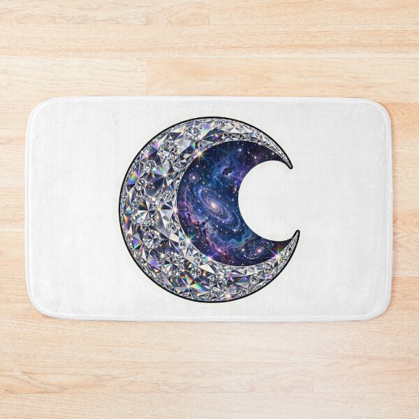Item preview, Crystal Galaxy Moon Sticker - Giant Faceted Crescent With Spiral Galaxies designed and sold by Crystal Critters .