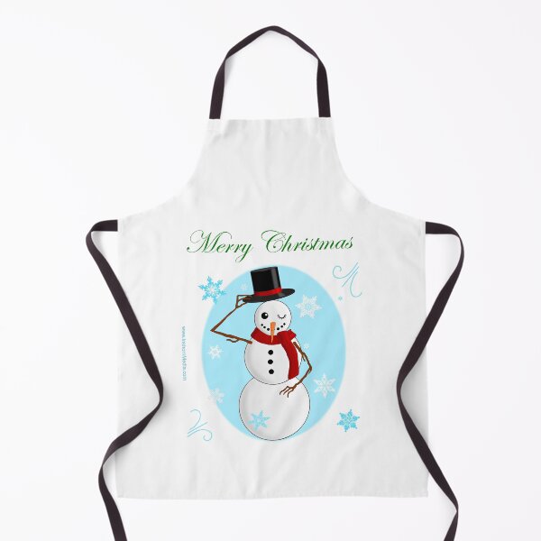Item preview, Snowman wishing Merry Christmas in script designed and sold by Inkhornmedia.