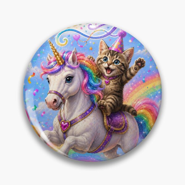 Item preview, Happy Birthday Magical Unicorn Birthday Kitten Rainbow Fantasy designed and sold by Witch Joseph.