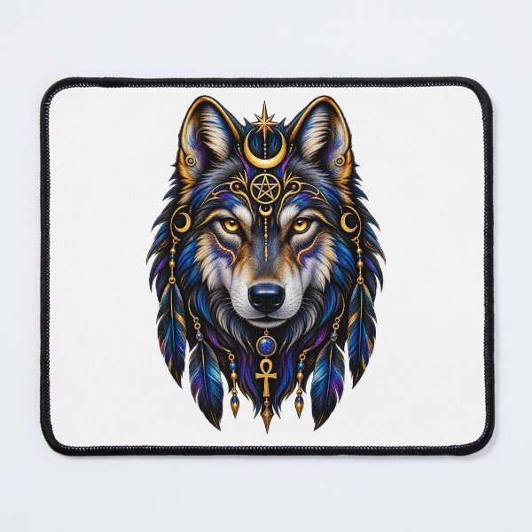 Item preview, Mystic Wolf Spirit Celestial Moon and Pentacle designed and sold by Witch Joseph.