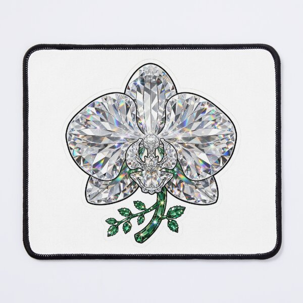 Item preview, Clear Emerald Orchid Crystal Sticker - Bicolor Diamond Bloom designed and sold by Crystal Critters .