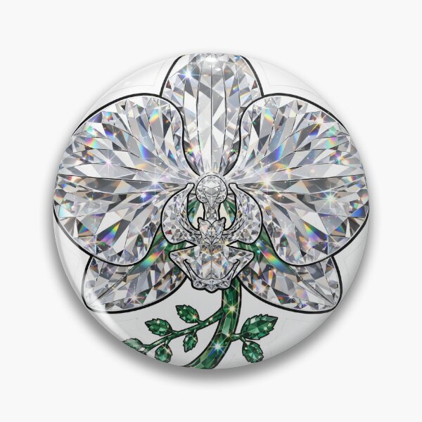 Item preview, Clear Emerald Orchid Crystal Sticker - Bicolor Diamond Bloom designed and sold by Crystal Critters .