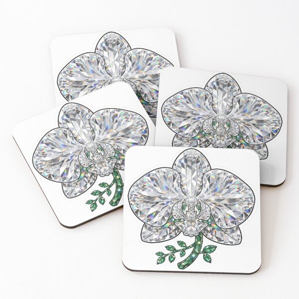 Item preview, Clear Emerald Orchid Crystal Sticker - Bicolor Diamond Bloom designed and sold by Crystal Critters .