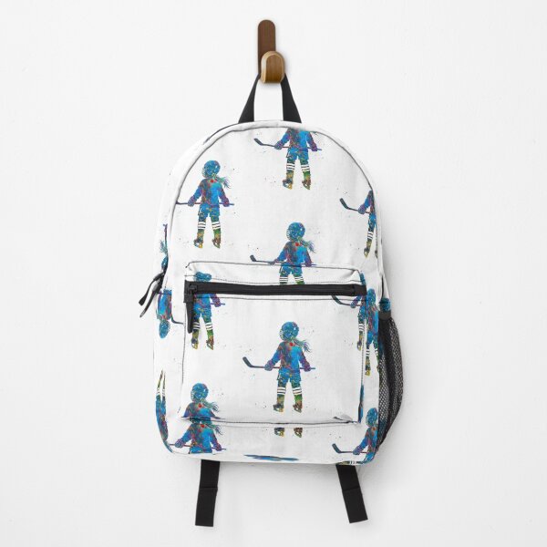Item preview, Little Girl Ice Hockey Player Watercolor Art designed and sold by Liededrom..