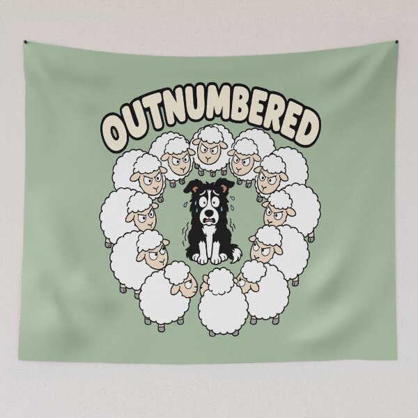 Item preview, Outnumbered - Overwhelmed Border Collie designed and sold by Regal Rev.