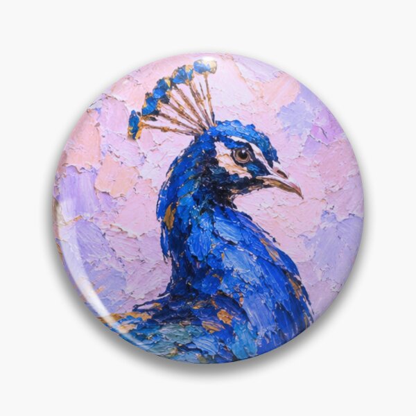 Item preview, Peacock Impasto Painting | Vibrant Textured Bird Art designed and sold by Paper&Palette.