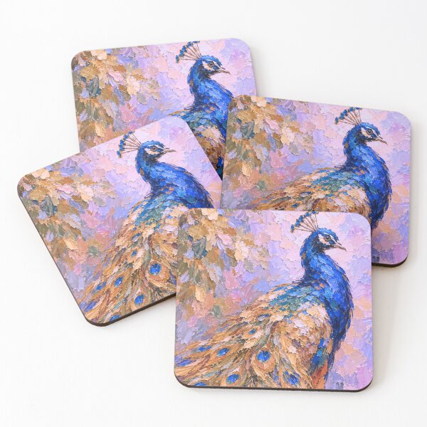 Item preview, Peacock Impasto Painting | Vibrant Textured Bird Art designed and sold by Paper&Palette.