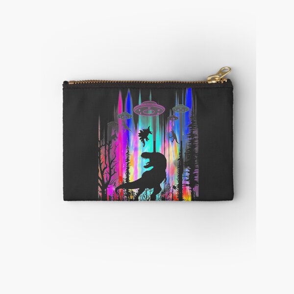 Item preview, Colorful Forest Scene with Alien UFO Abducting a T Rex Dinosaur designed and sold by MoGo2020.