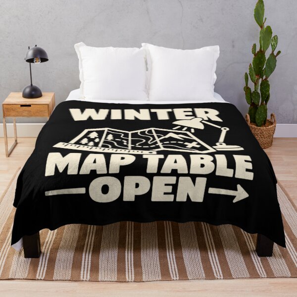 Item preview, Winter Map Table Open Cartography Desk Humor designed and sold by DreamLayerStudio.