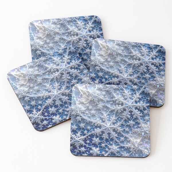 Aperçu de l'œuvre Flocons de neige fractals givrés créée et vendue par Sybille-Yates.