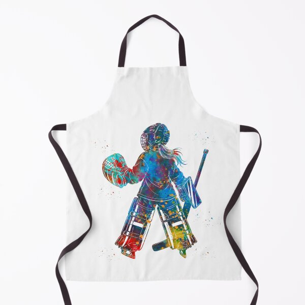 Item preview, Little Girl Ice Hockey Goalie Watercolor Art designed and sold by Liededrom..
