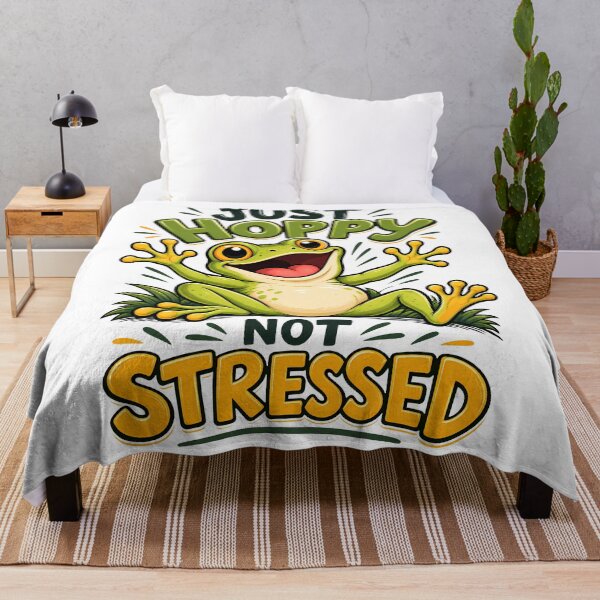 Item preview, Just Hoppy Not Stressed Funny Frog Cute Frog Positive Mental Health designed and sold by BDLuck2021.