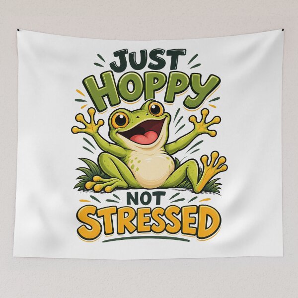 Item preview, Just Hoppy Not Stressed Funny Frog Cute Frog Positive Mental Health designed and sold by BDLuck2021.