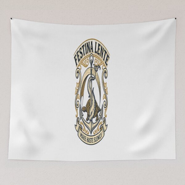 Item preview, Festina Lente Vintage Latin Motto – Make Haste Slowly designed and sold by CatLovers Studio.