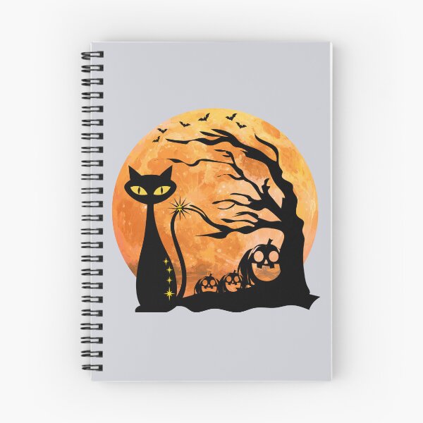 Item preview, Halloween cool cat and jack o lanterns under spooky tree designed and sold by 247DesignStudio.