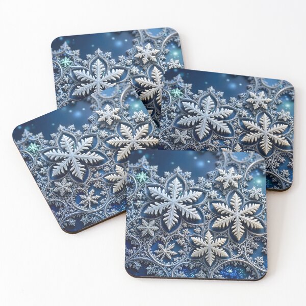 Aperçu de l'œuvre Flocons de neige fractals givrés créée et vendue par Sybille-Yates.
