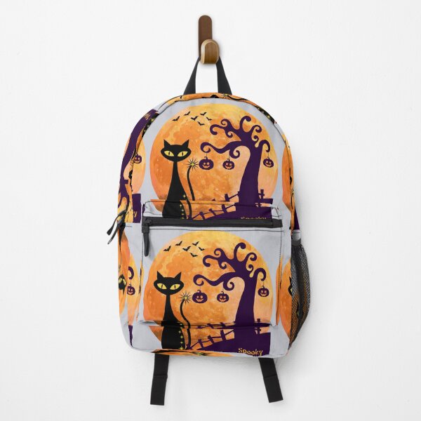 Item preview, Halloween spooky cool cat and jack o lantern tree designed and sold by 247DesignStudio.