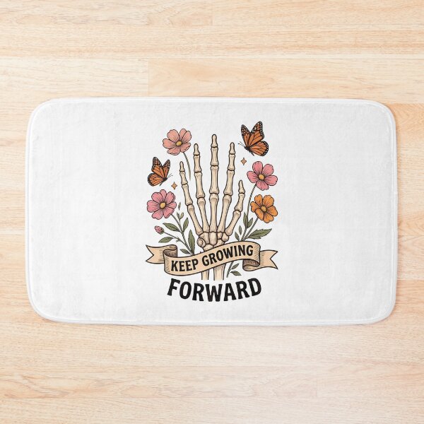 Item preview, Keep Growing Forward Skeleton Hand Floral Butterfly Inspirational Design designed and sold by BDLuck2021.