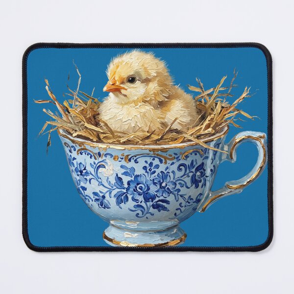 Item preview, Baby Chick in Blue Floral Teacup designed and sold by Merli7.