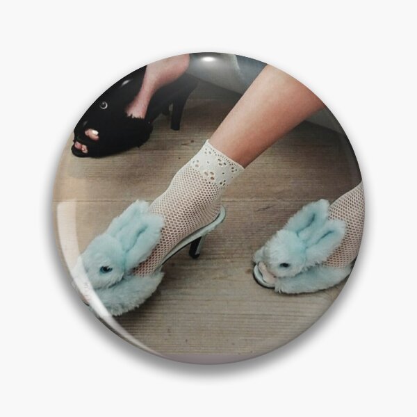 Item preview, rabbit bunny tiffany blue fluffy flip flops heels whimsy y2k designed and sold by Hi-Princess.