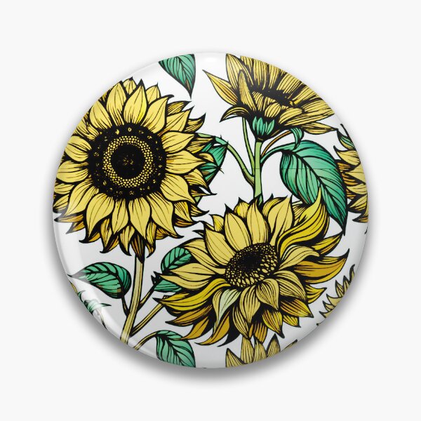 Artikelvorschau, Vintage Sonnenblumengelbes dekoratives Blumenmuster entworfen und verkauft von FemmePod.