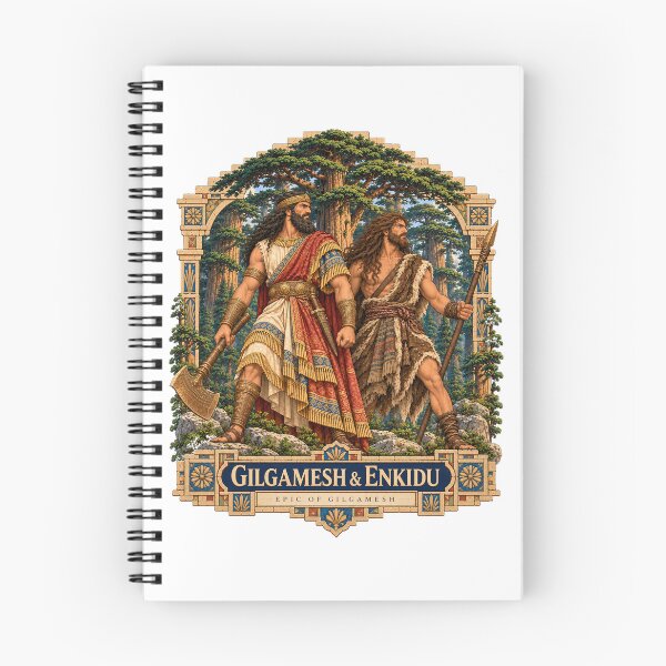 Item preview, Gilgamesh & Enkidu — Cedar Forest | Epic of Gilgamesh designed and sold by Larkfound Studio.