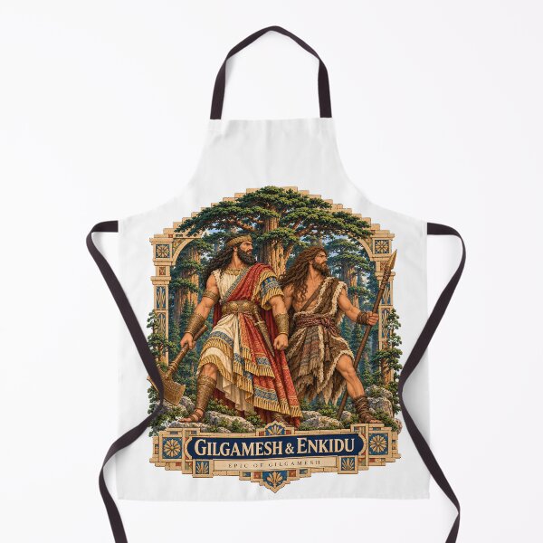 Aperçu de l'œuvre Gilgamesh et Enkidu — La forêt de cèdres | L'épopée de Gilgamesh créée et vendue par Larkfound Studio.