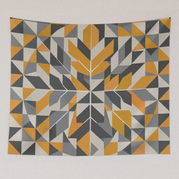 Item preview, Retro Fragmented Scandinavian Design in Yellow and Grey designed and sold by scicilysimonee.