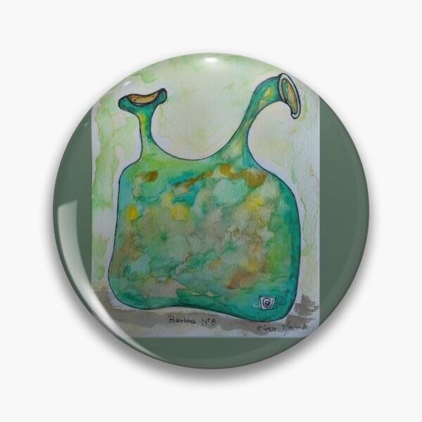 Item preview, Abstract Whimsical Green Twin Handle Vase Watercolor Art Print - Barlona No.8 designed and sold by BARLONA Art & Prints.