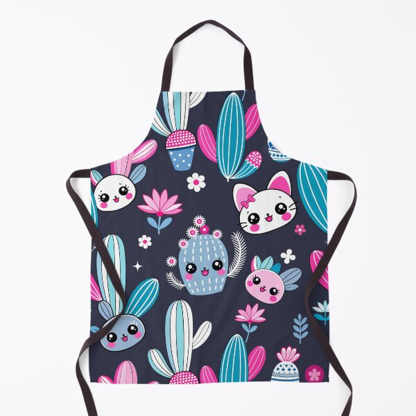 Item preview, Pink Kawaii Cactus Pattern With Blue Desert Plants designed and sold by FemmePod.