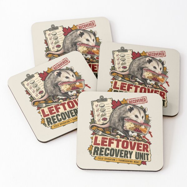 Item preview, Leftover Recovery Unit Opossum Retro Thanksgiving Art designed and sold by AmiGraph.