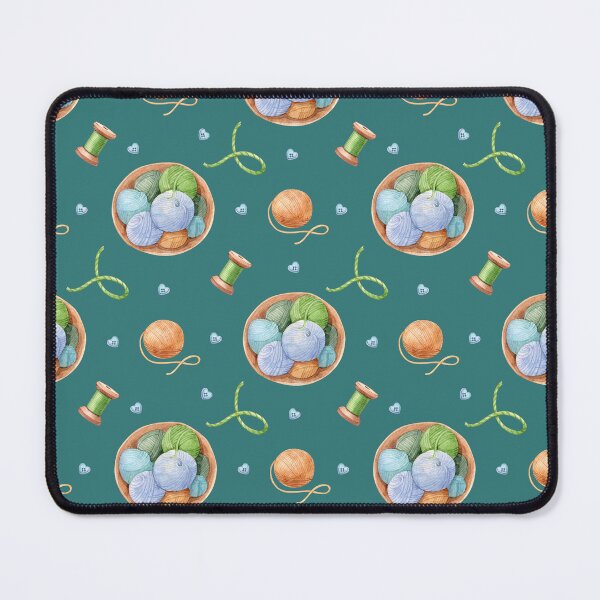 Item preview, Watercolor Knitting Seamless Pattern with Yarn Bowls, Thread Spools and Craft Supplies designed and sold by White Rabbit Design .