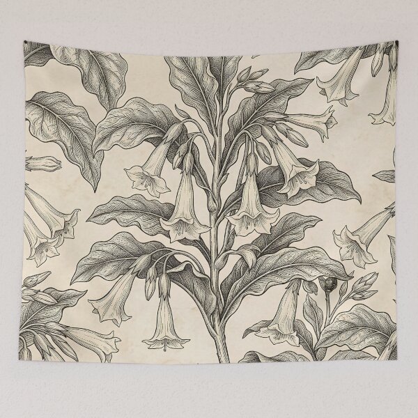 Item preview, Antique Botanical White Bell Flower Plate designed and sold by Studio BC.