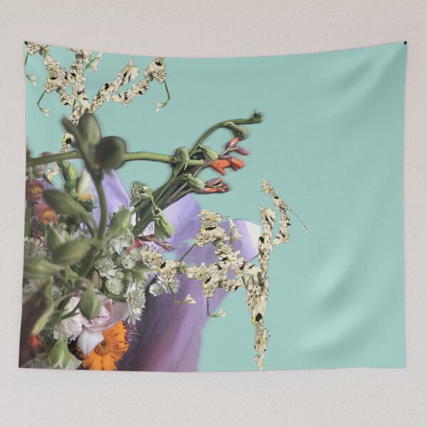 Item preview, Twisted Flowers Green Square Collage designed and sold by eveyting.