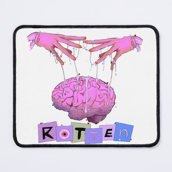 Item preview, Brain Rot Pink Brain Meme with Rotten Lettering designed and sold by Lorets-Designs.