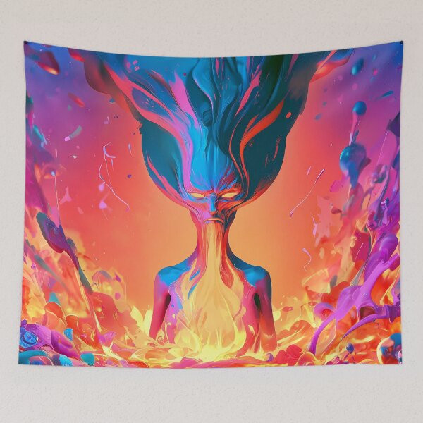 Item preview, Psychedelic Fire and Ice Cosmic Entity Art designed and sold by Lunat1kk.