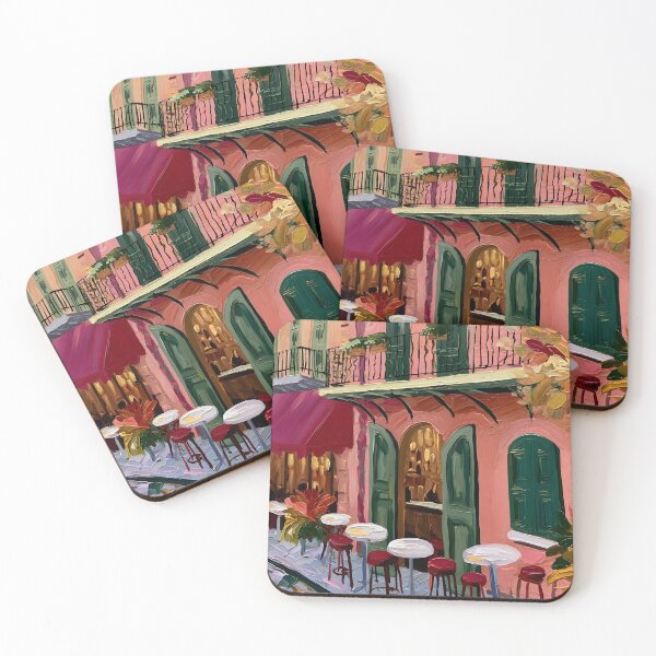 Item preview, Charming Paris Cafe with Red Awning and Outdoor Seating Surrounded by Vibrant Autumn Leaves designed and sold by OlfactoART Studio.