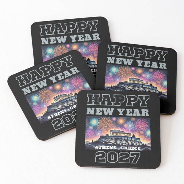 Item preview, Happy New Year 2027 - Athens - Grey Edition designed and sold by Manic Merch Designs.