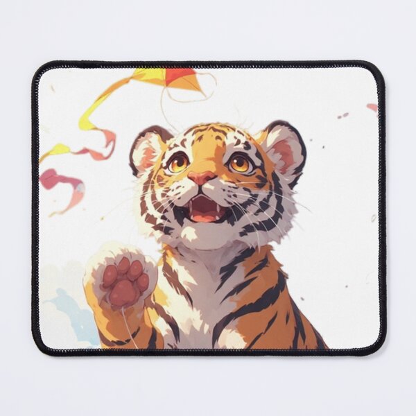 Item preview, Cute Baby Tiger Flying a Kite Illustration designed and sold by Digital Design Market.