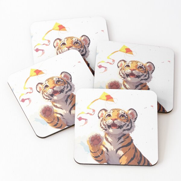 Item preview,  Cute Baby Tiger Flying a Kite Illustration designed and sold by Digital Design Market.