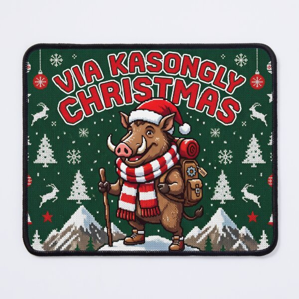 Item preview, Hiking Wild Boar Green Knitted Christmas Sweater Pattern    designed and sold by Jokerstyle.