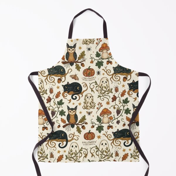 Item preview, Vintage halloween black cats owls ghosts patterns designed and sold by Bywithrose instant studio.